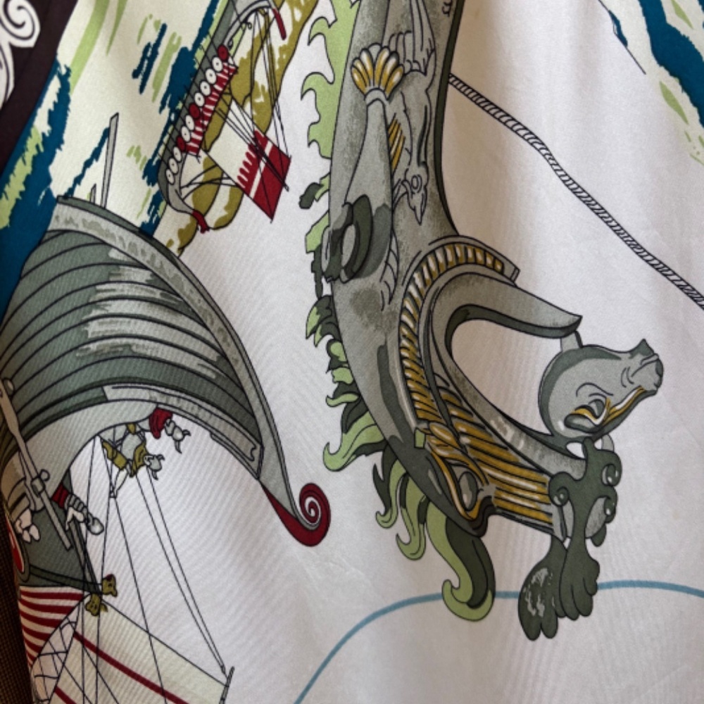 SILK Nicole Miller Viking Dragon Ship Dress